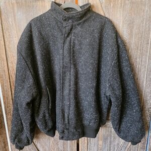 Cal Craft‎ Jacket Men's Size 2X Black Wool Sherpa Lined Pockets Vintage Coat USA